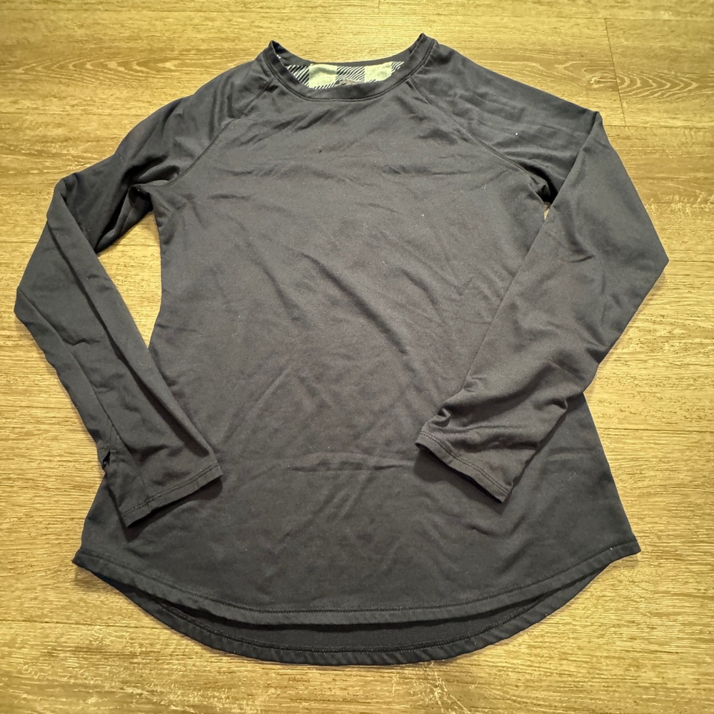 ClimateRight Cuddl Duds Thermal Top Womens Medium Navy Blue Base Layer Thumbhole